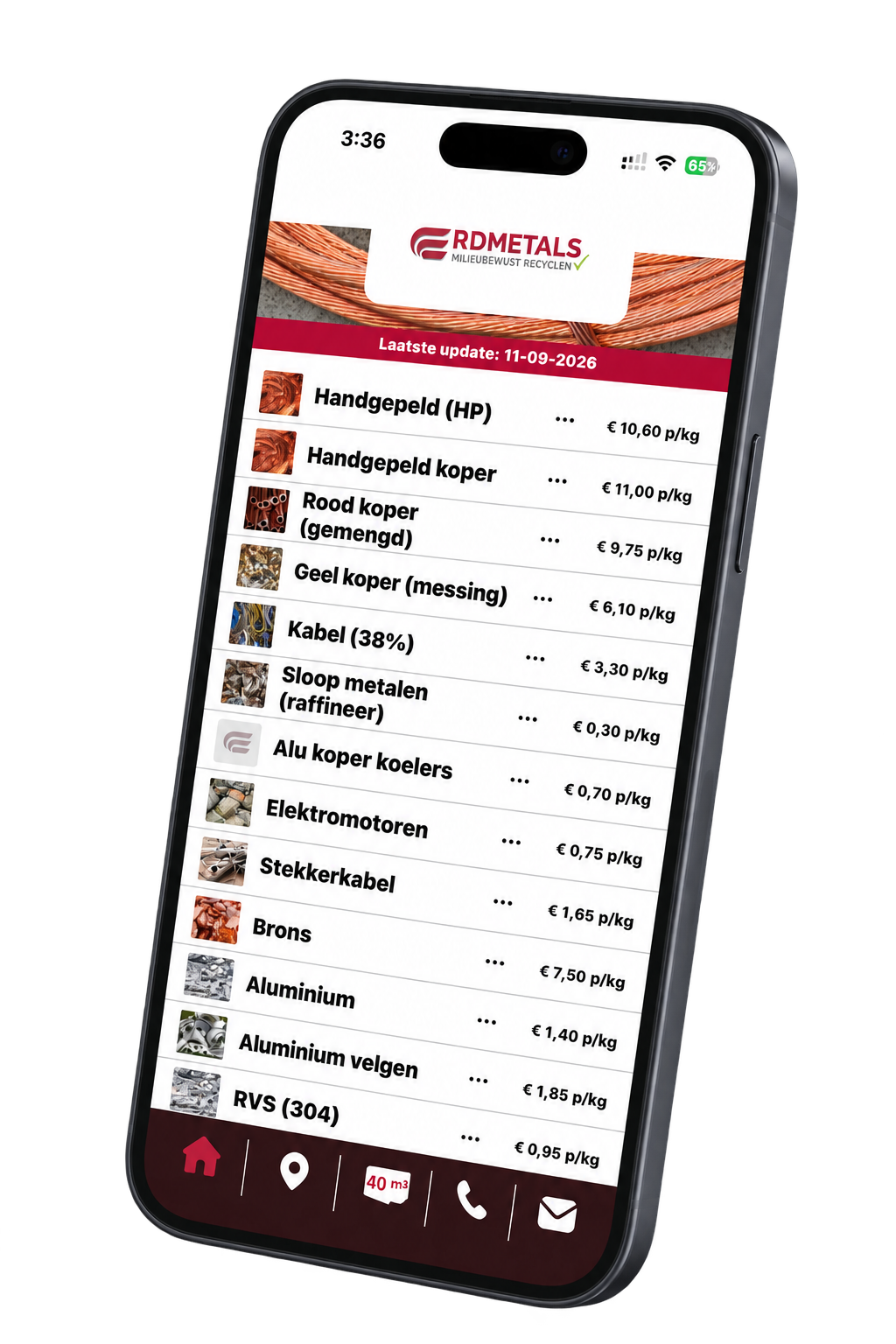rd metals nieuwe app telefoon